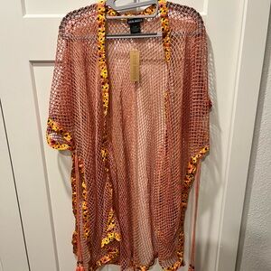 STEVE MADDEN NWT AUTHENTIC OPEN WEAVE TOPPER & SWIM COVER UP WITH SIDE SLIT